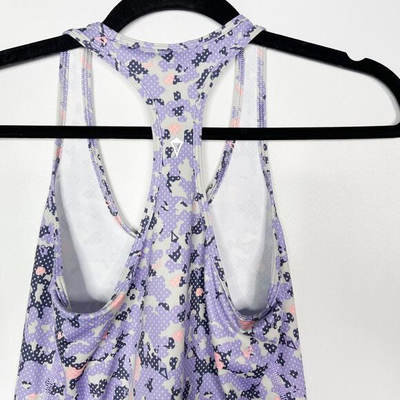 Ivivva by Lululemon Girls 12 Purple Camo Print Scoop Neck Racerback Tank Top - Picture 6 of 7